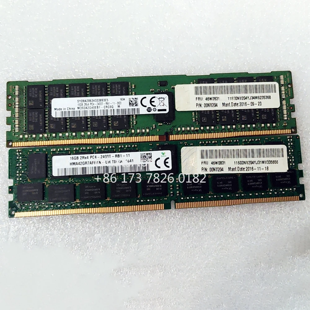 1 Pcs For IBM RAM X3850 X6 M5 X3550M5 X3950X6 46W0829 46W0831 00NV204 16GB DDR4 PC4-2400T-R 19200 2RX4 ECC REG Server Memory