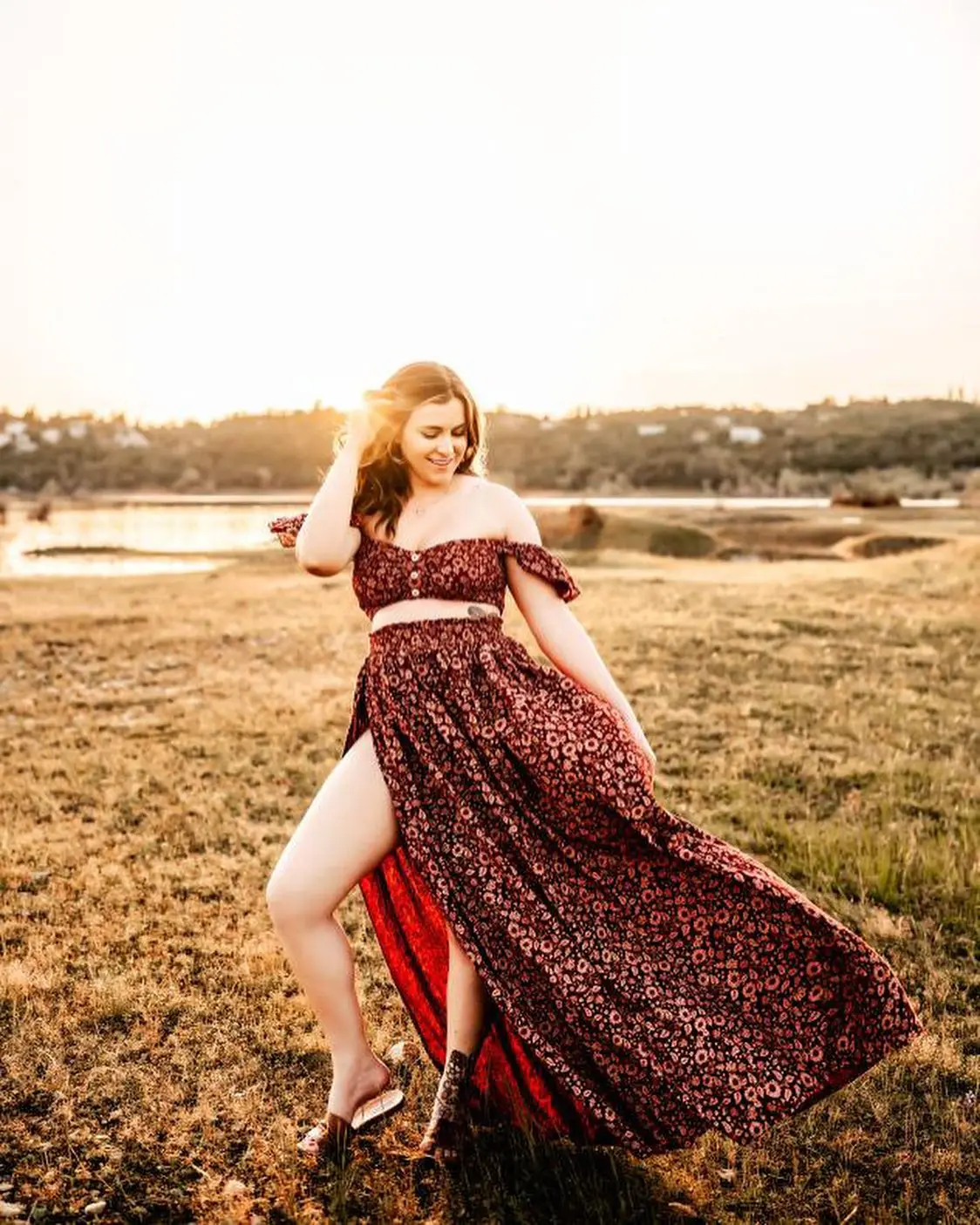 

Хлопковые платья для беременных с минимальным принтом, хлопковый комплект из двух предметов для беременных, богемное платье для фотосессии для беременных