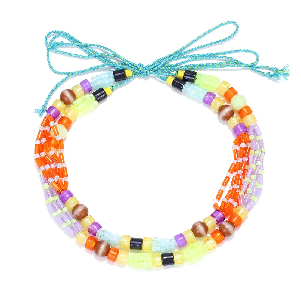 

New ZAA Colorful Resin Beads Handmade Boho Choker Necklaces for Women 2025 Trend Neck Jewelry Summer Accessories