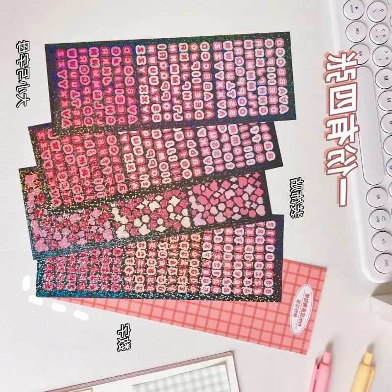 

4 листа/набор, лазерные наклейки для скрапбукинга, чехол для мобильного телефона, декор для рисования, Kpop, сердце, звезда, латтера, ПВХ, ремесленный декор