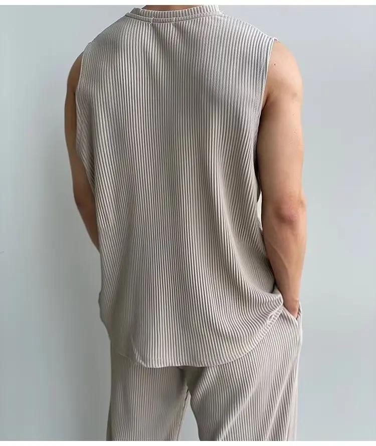 Summer Sports Vest & Tank Top Men's Set - Quick-Drying Two-Piece for Fitness, Basketball and Badminton