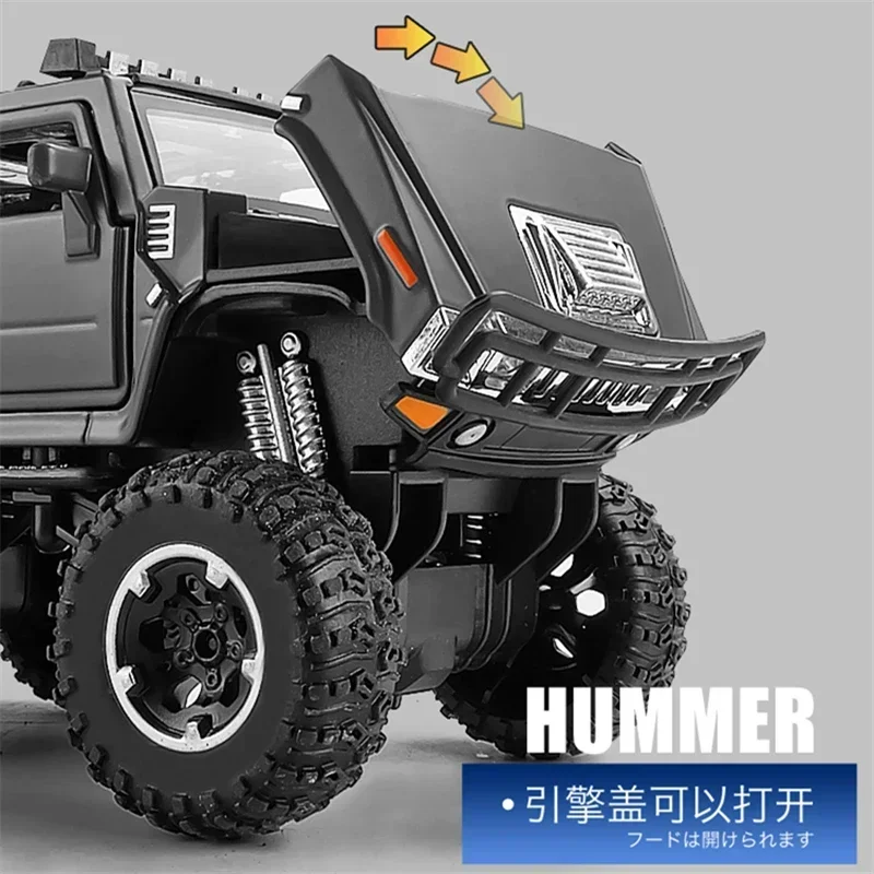 1:32 Hummer H2 6X6 Police Car  Alloy Car Model Diecasts Metal Toy Modified Off-road Vehicles Car Model Sound and Light Kids Gift