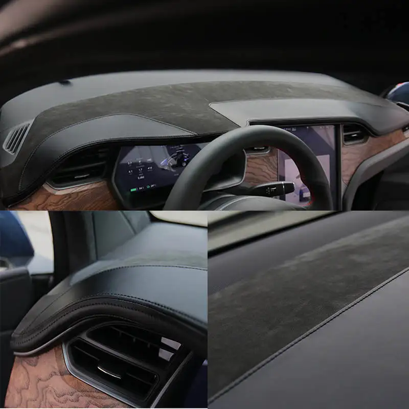 

Чехол на приборную панель автомобиля из алькантары на заказ для Tesla Model X S 2016-2021, коврик для автоматической модификации, абажур, подушка, ковры, Стайлинг
