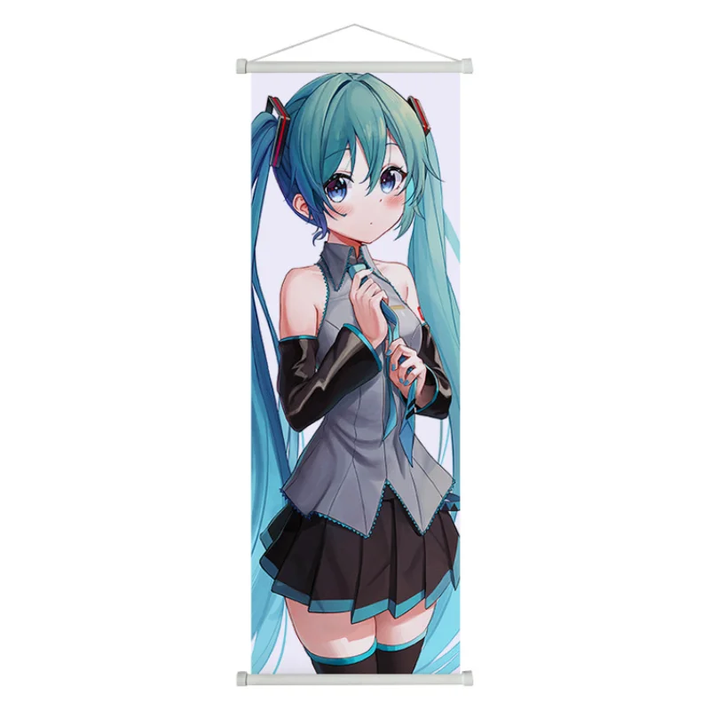 Hatsune Miku Scroll Canvas Painting Kawaii Home Decor Wall Hanging Anime Poster Art Wall Children Bedroom Decoration Gifts
