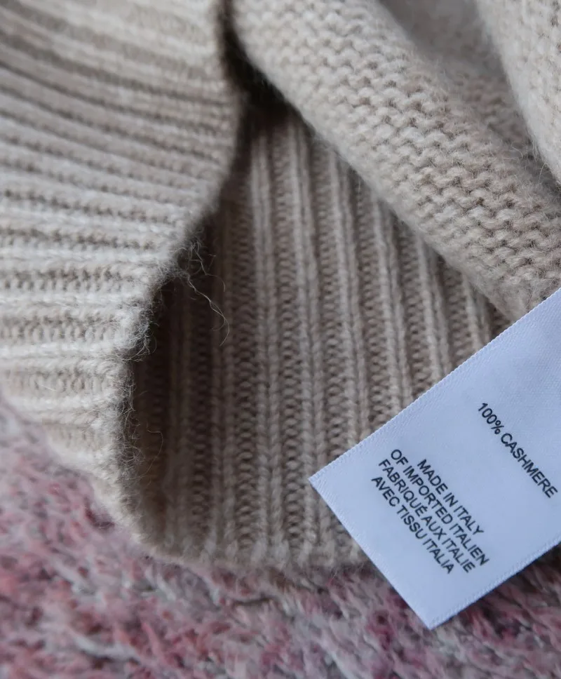 Neuer Herbst und Winter, dicker Rundhalsausschnitt, lockere Silhouette, lässiger Pullover aus 100 % Kaschmir für Damen