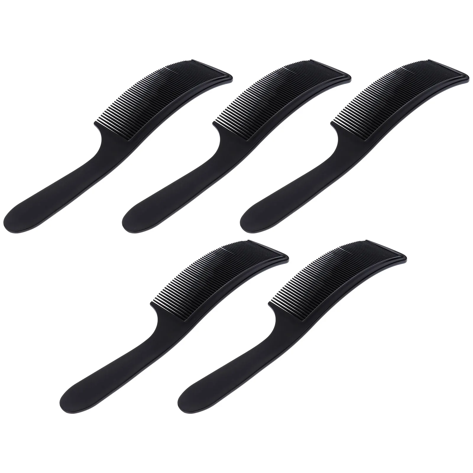 

5pcs Flat Clipper Combs Ergonomic Curved Design for Men Durable Plastic Teeth Barber Comb Hairdressing