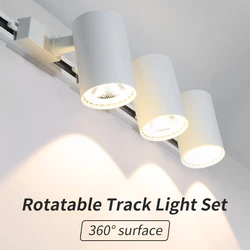 Set Led Track Light Wall Lamp 220v Cob Track Spotlights 12W 20W 30W 40W Track Rail Lighting Fixture For Kitchen Home Shop Store