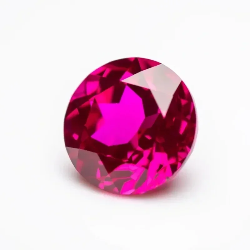 Lab Grown Ruby Round Shape Rubellite Color Charms Beads For Diy Jewel Making Pendant Ring Materials Selectable AGL Certificate