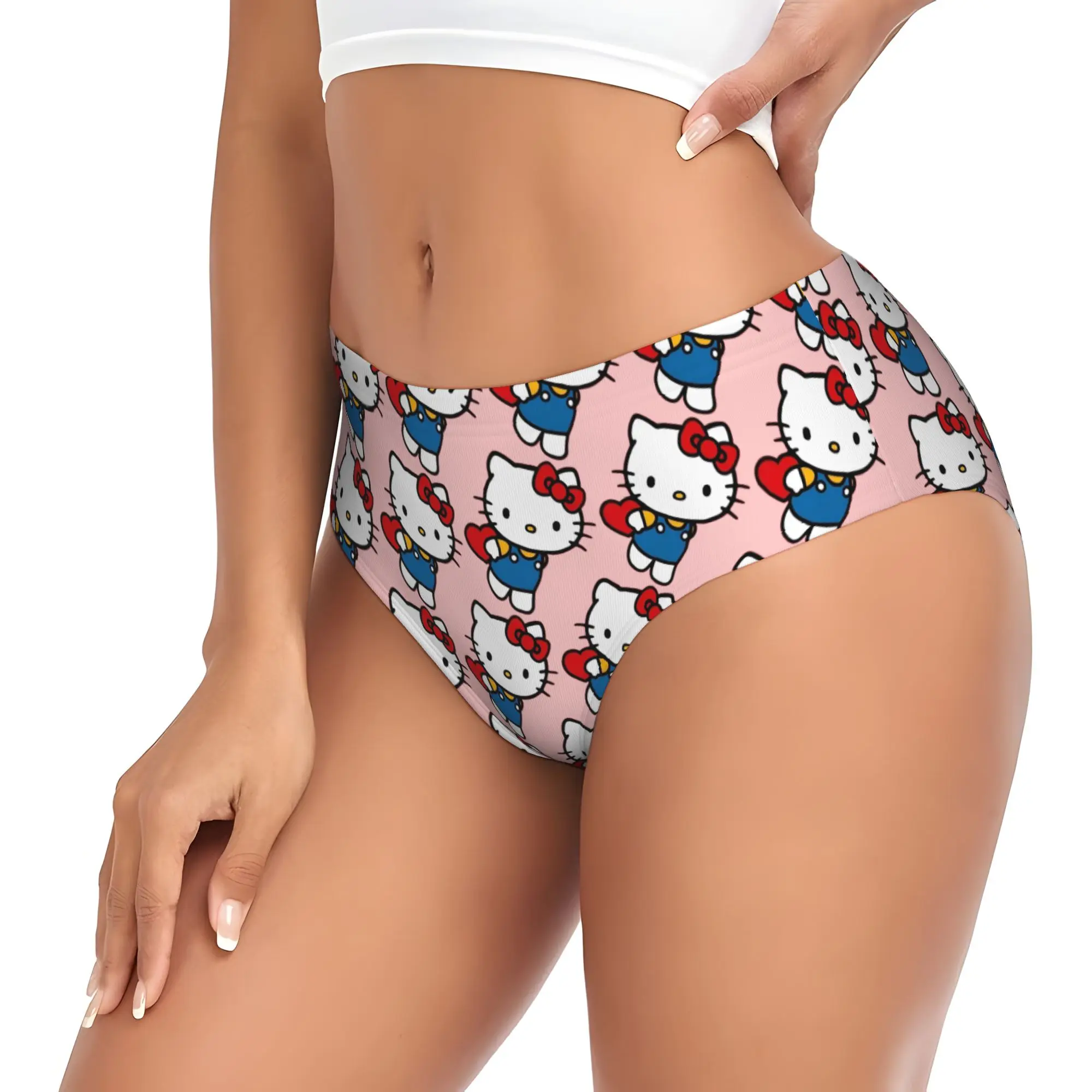 Custom Kitties Kitten Briefs Underwear Womens Comfortable Stretch Cute Cat Panties - view 3