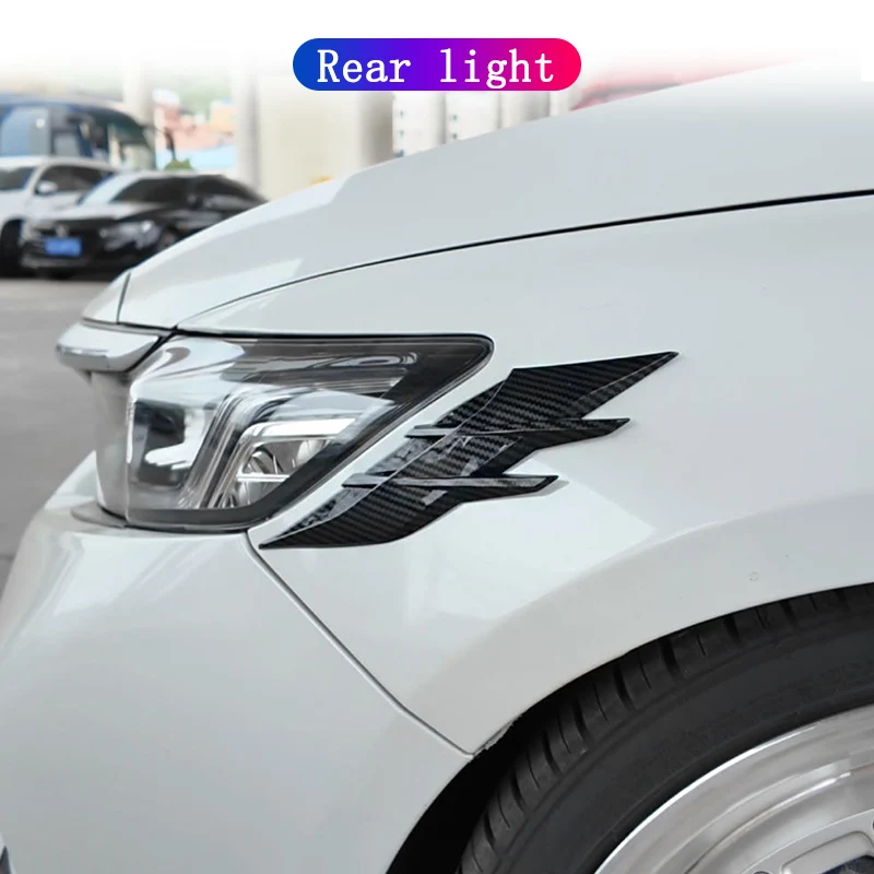 2 قطعة السيارات العلوي الحاجب العالمي غطاء مصباح السيارة ملصق ذاتية اللصق شريط مائي الديكور لجسم السيارات #5