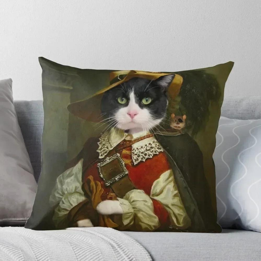 

Captain Handsome - Tuxedo Cat Throw Pillow Pillow Cover Embroidered Cushion Cover pillow