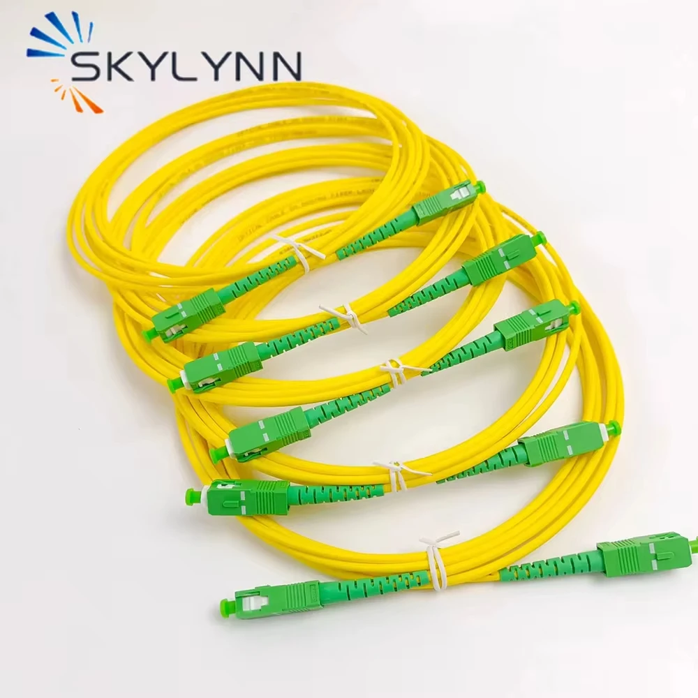 SC/APC UPC Single Mode G652D Simplex Core 3.0mm Cable Fiber Optic Patch Cord Yellow LSZH Jacket optical communication