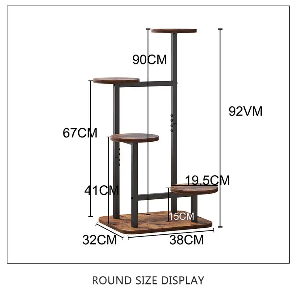 Wooden Multi-layer Plant Flower Rack Square/Circular Living Room Balcony Plant Tidbits Green Apple Chlorophytum Comosum Succulen