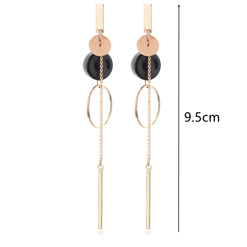 New Gold Color Long Crystal Tassel Dangle Ear Jewelry for Women Wedding Fashion Christmas Girlfriend Gifts