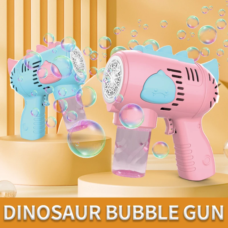 Máquina de burbujas de dinosaurio eléctrica, líquido de burbujas, música ligera, juguetes para exteriores, regalos de Navidad y Halloween, no incluido