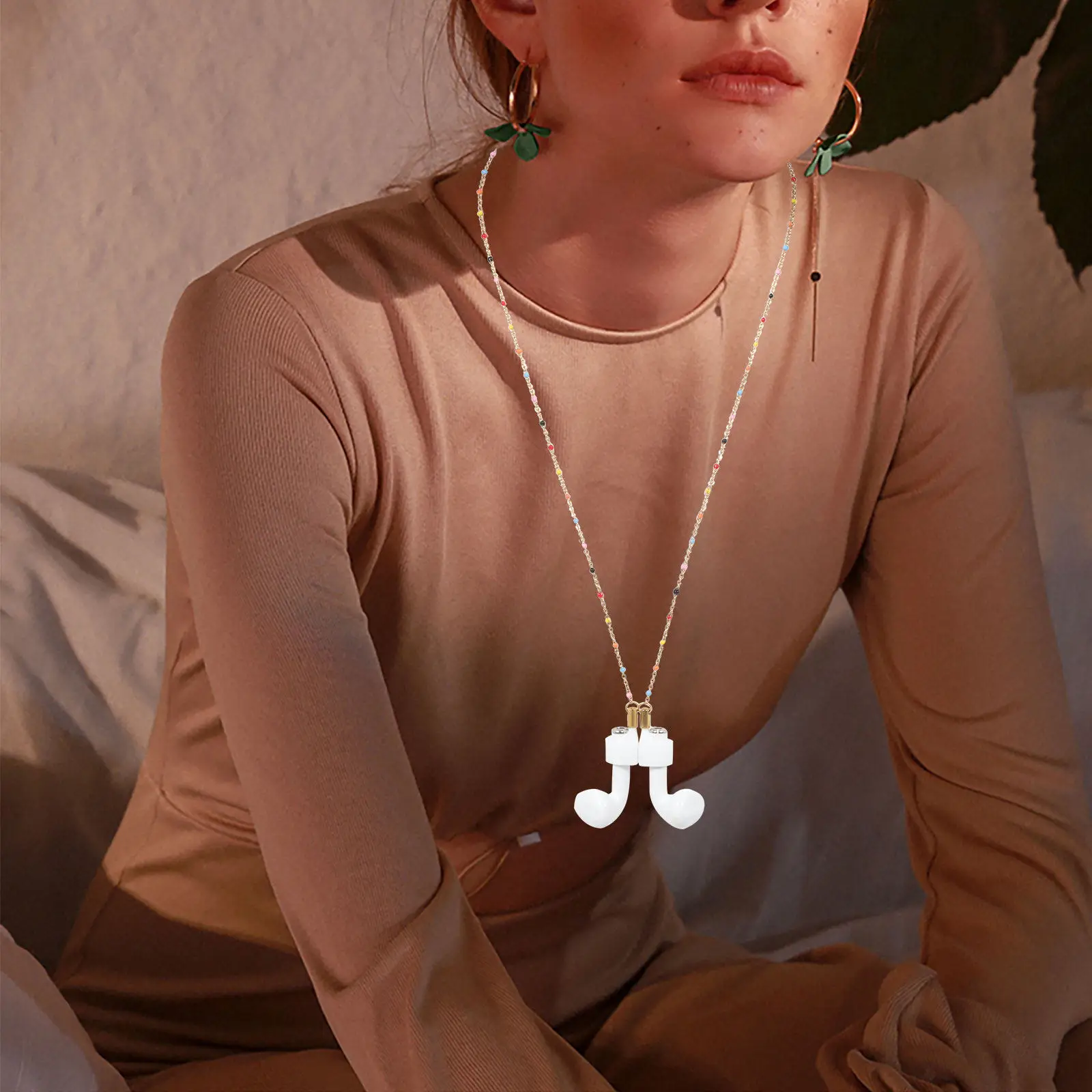 Anti-Lost Wireless Earphone Chain Fine Workmanship Lightweight Portable Earphone Hanging Chain for Gym Running Outdoor