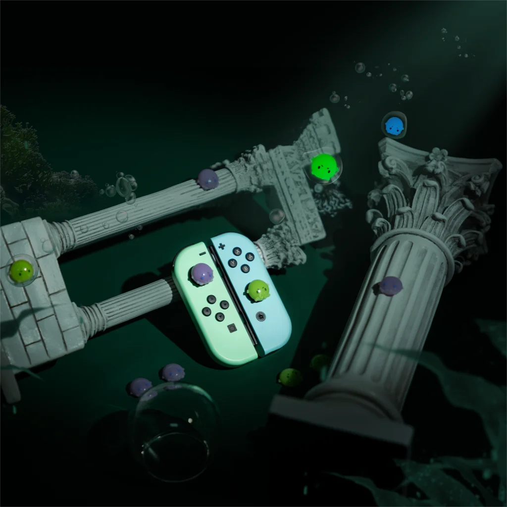 Cubierta protectora de silicona suave para palanca de pulgar, cubierta luminosa para interruptor Oled, NS Lite, Joycon