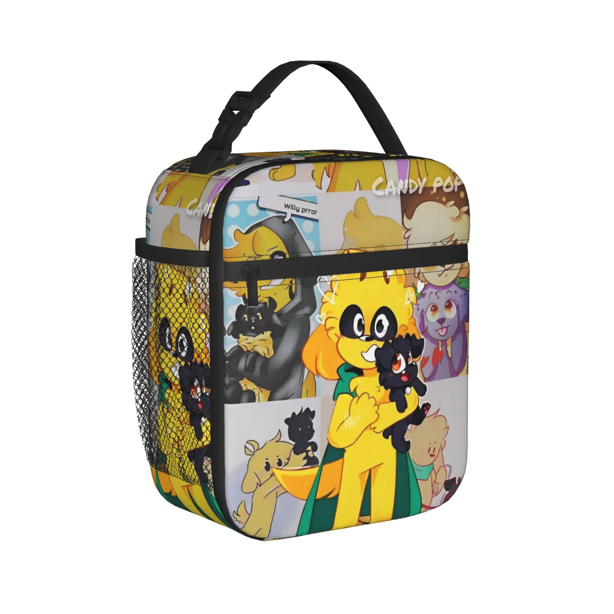 

Mikecracks Pattern Insulated Lunch Bag Thermal Bag Reusable,Meal Container Cartoon Game Large Tote Lunch Box for Men Women