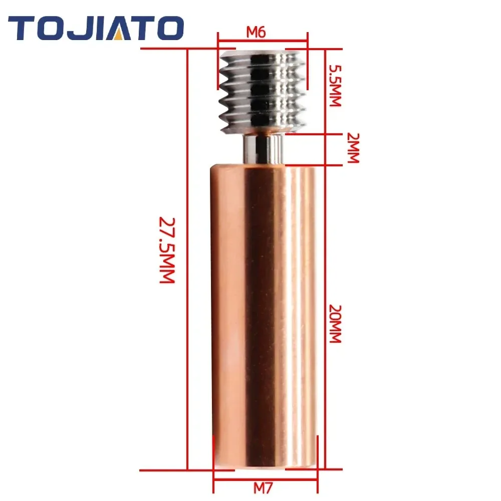 E3D V6 Titanium Legering Koper Bi-metalen Keel Heatbreak Keel Voor HOTEND Heater Blok Voor Ender3 CR10S CR6 SE 3D Printer Onderdelen