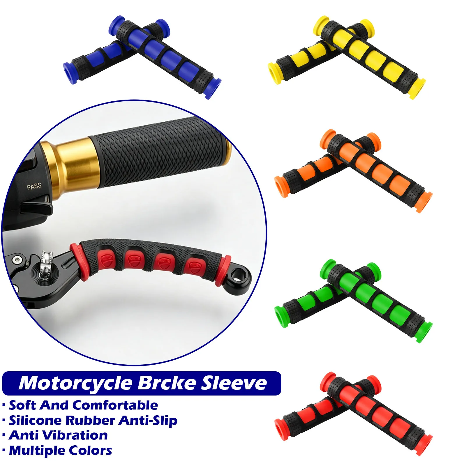 1 Pair Motorcycle Anti-skid Brake Clutch Lever Cover Grips Handgrip Guard Rubber Handlebar Grips Durable Cycling Accessorie