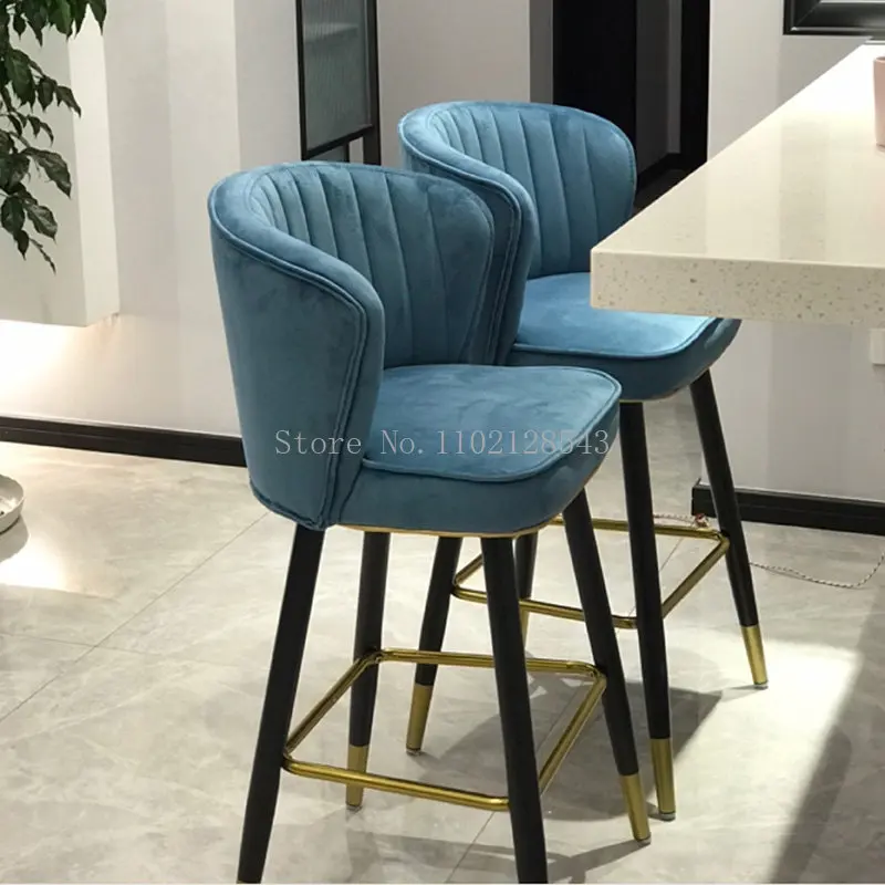 

2pcs/lot Flannel Bar Chair Bar Stool Hotel Front Desk Home Kitchen High Chair Height 55cm 65cm 75cm Bar Stools sillas para barra