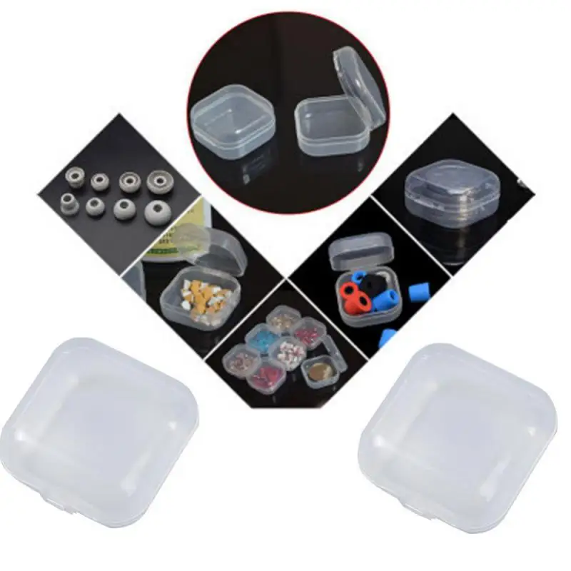 Transparent Square Plastic Jewelry Box Organizer with Individual Ring Slot for Jeweler Storage