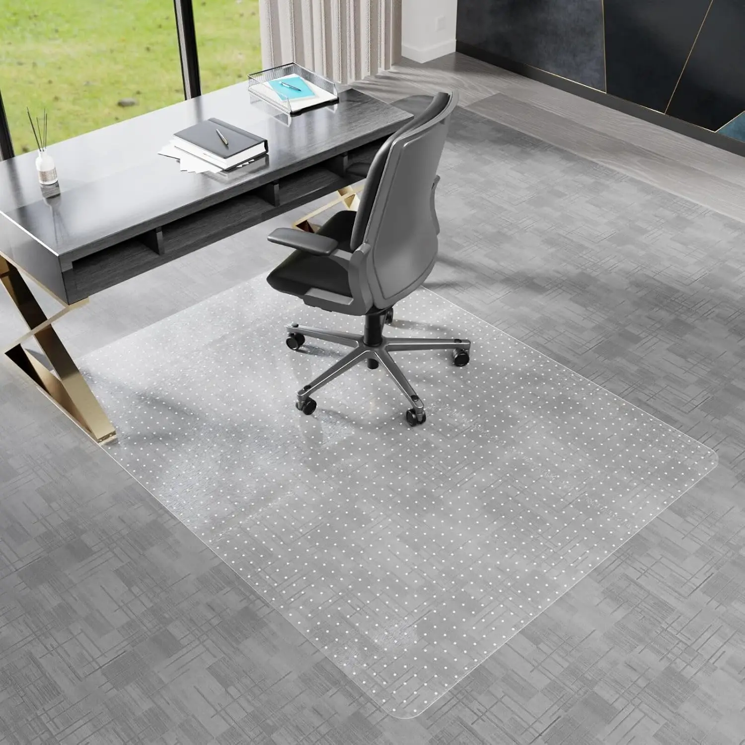 

60x46 Low Pile Carpet Chair Mat, Easy Glide, Clear Protector for Rolling Chairs