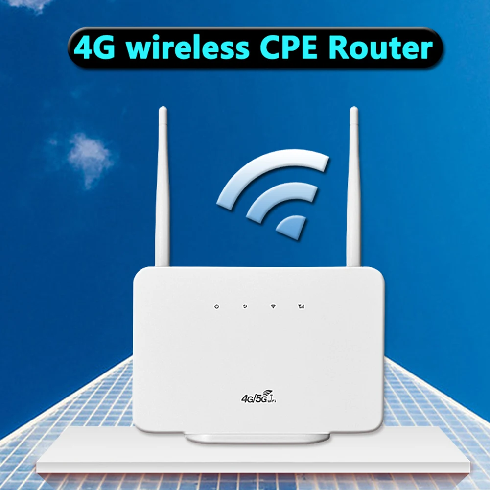 4G Wireless Router 300Mbps 4G LTE CPE Router Wireless Modem External Antenna with Sim Card Slot EU Plug for Home Travel Work