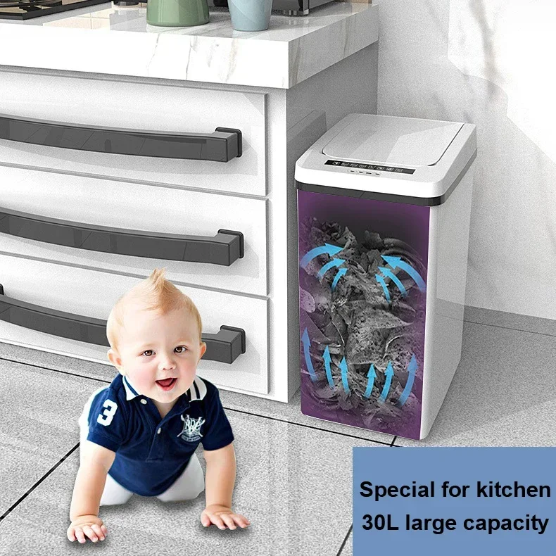 15L high-capacity intelligent tactile sensor box, automatic trash can, induction trash can