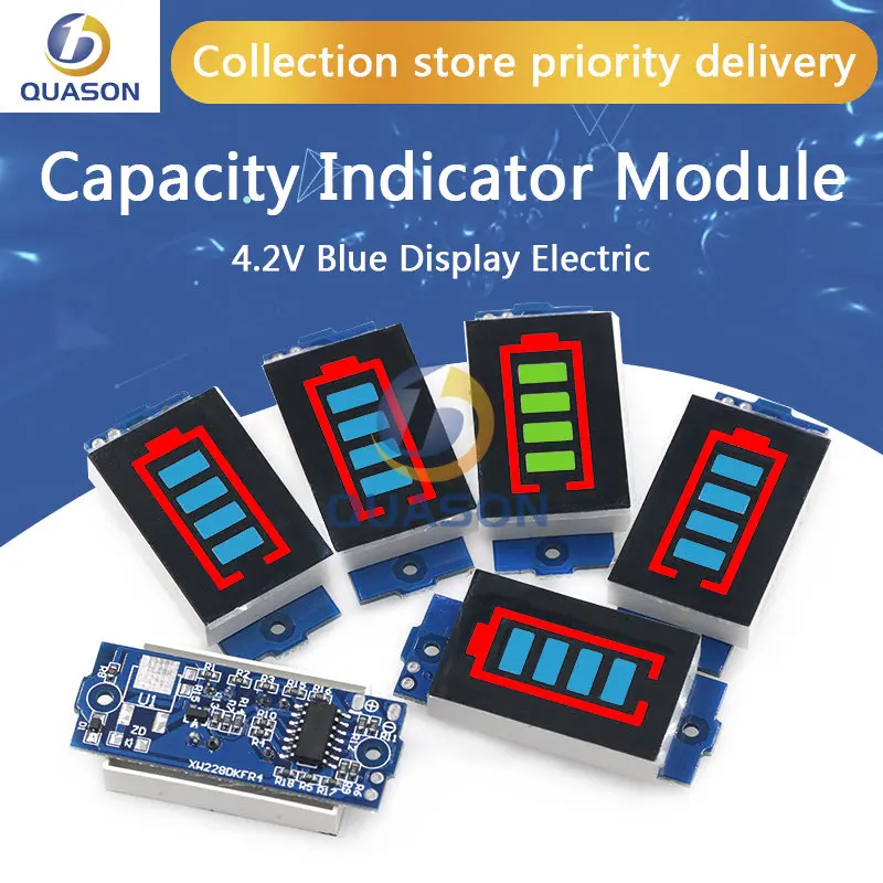 1S 2S 3S 4S Single 3.7V Lithium Battery Capacity Indicator Module 4.2V Blue Display Electric Vehicle Battery Power Tester Li-ion