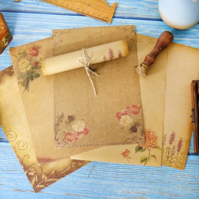 8 Sheets Antique Stationary Paper Set 6\