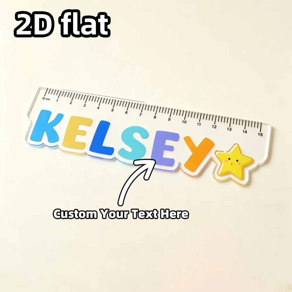 Custom engraved acrylic ruler, transparent school stationery and handmade measuring tools, suitable for precise drawing