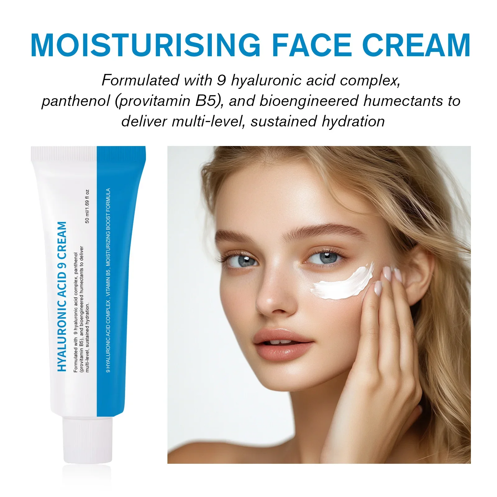 Hyaluronic Acid 9 Cream Complex Vitamin B5 Deep Hydration Anti-Aging Soothes Irritation Accelerates Healing Barrier Repair Care