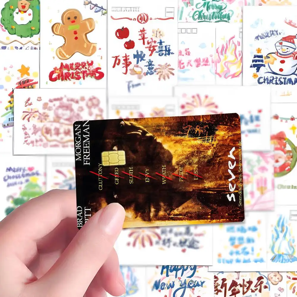 Seven Se7en Movie Anime Front Cover Film Sticker Skin For Credit Debit Card Small Large Chip