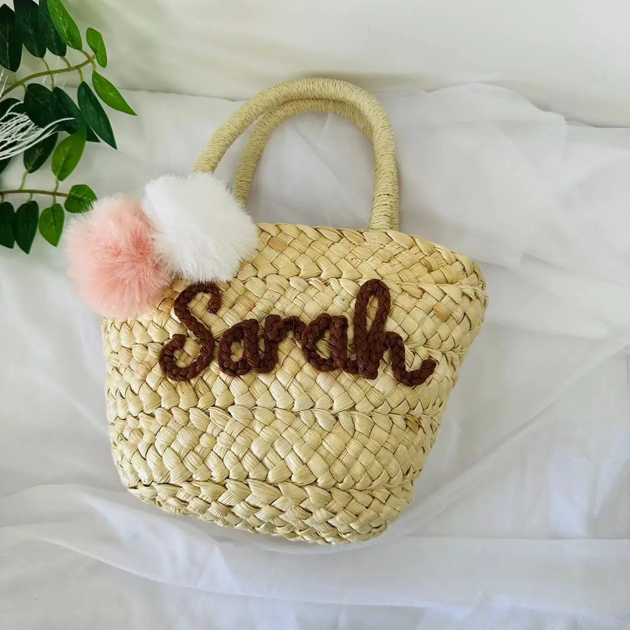 Cesta personalizada de paja, bolsa de despedida de soltera, bolsa de dama de honor personalizada, bolsa de regalo, bolsas de boda, cesta de cumpleaños, venta al por mayor