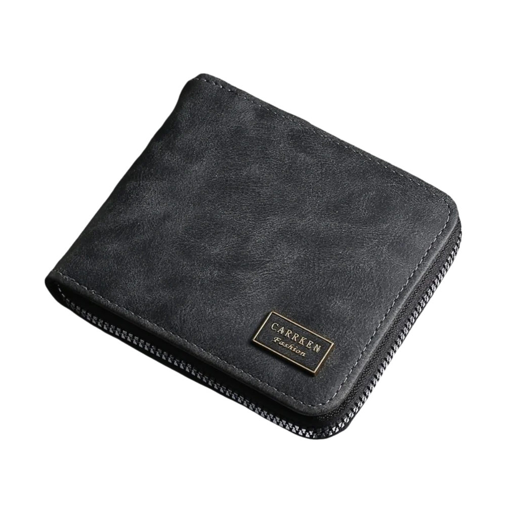 

Portable Multi-position Men's Short Wallet Thin Large Capacity PU Leather Coin Purse Zipper Multi-function Card Holder Outdoor