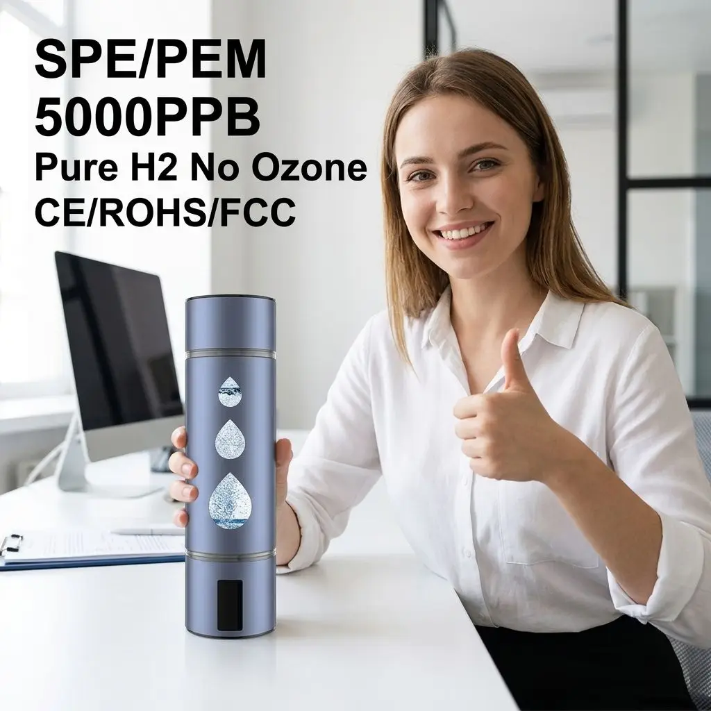 

5000PPB Hydrogen Water Bottle with SPE PEM Dupont Membrane, High Concentration Molecular Hydrogen Generator, Direct Factory Supp