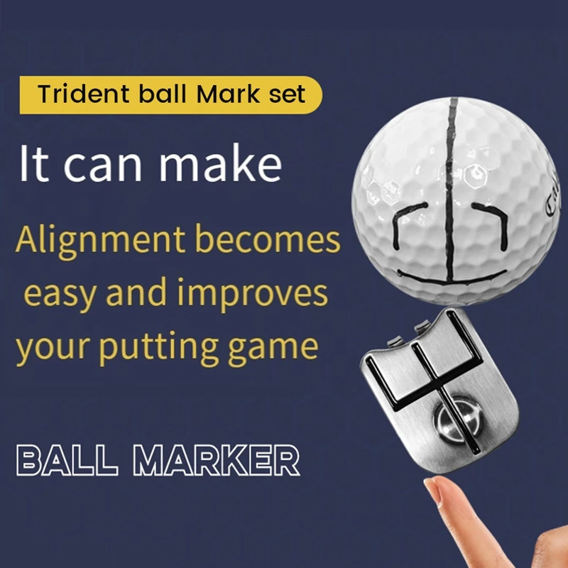 Golf Ball Mark Magnetic Swing Train Putting Practice Golf Hat Clip Mark Set Trident Scriber Golf Training Aids Spare Parts