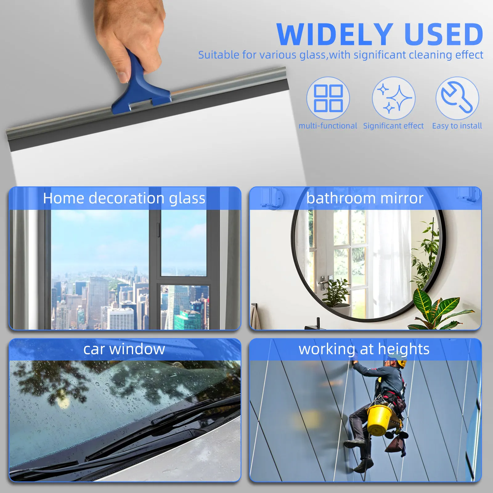 4Pcs Glass Wiper Rubber Strips High Elasticity Squeegee Replacement Blades Shower Car Bathroom Window Cleaning Squeegee Refill - view 5