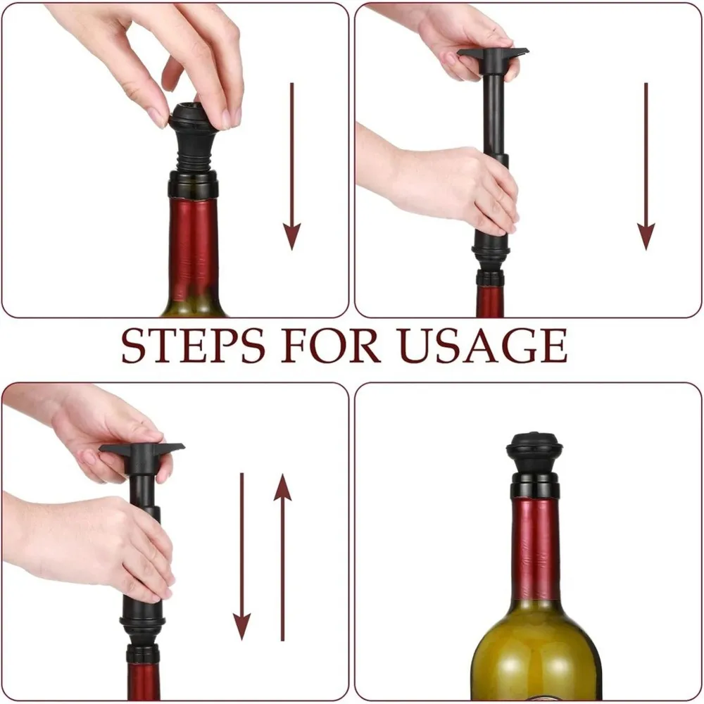 ABRU-36 Pieces Silicone Wine Stoppers Vacuum Seal Reusable,Black For Wine Bottles, Airtight Seal Keeps Fresh, Vacuum Saver