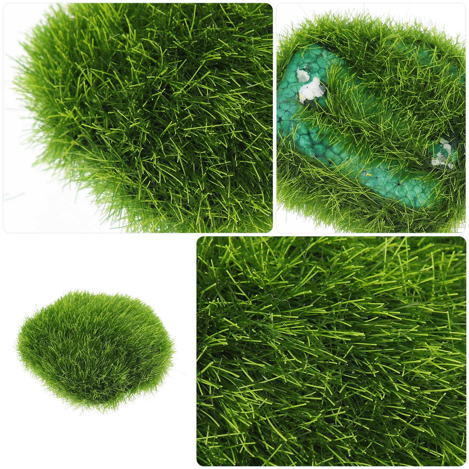 4 Pcs Artificial Moss Terrarium Decorations Astetic Room Covered Rocks Indoor Plants Green Craft Decorative for Crafts False