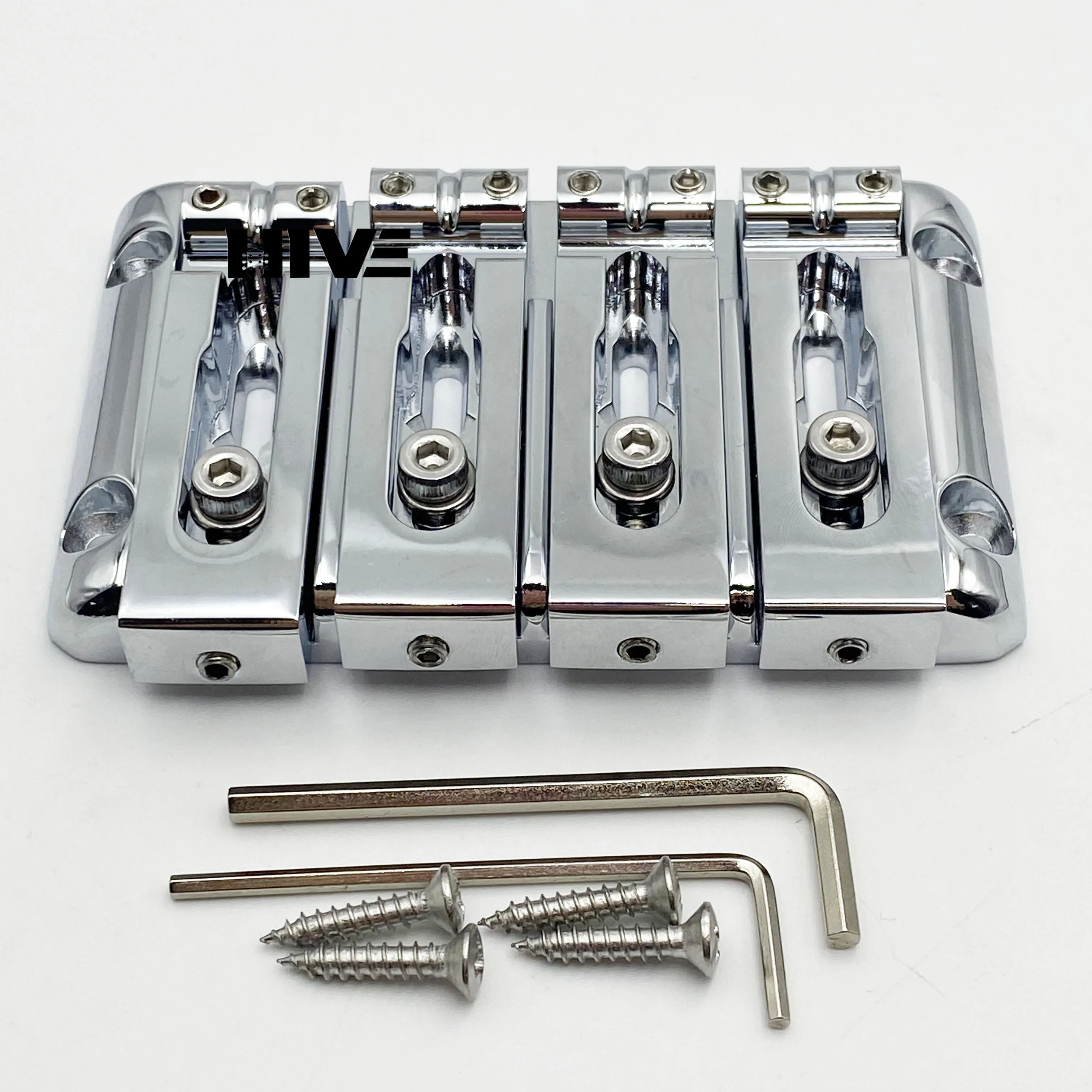 High-End Zinc Alloy Electric Guitar Bridge Chrome-Plated Retro 4-String Electric Bass Bridge