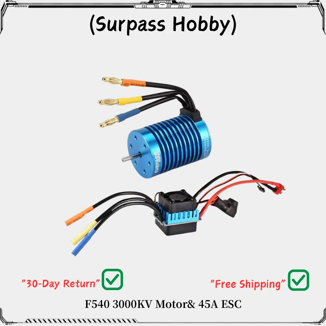 

Surpass Hobby F540 Brushless Motor 3000KV 3300KV 3930KV 4370KV with 45A ESC and 3 175mm Shaft for 1 10 Scale RC Car Upgrade