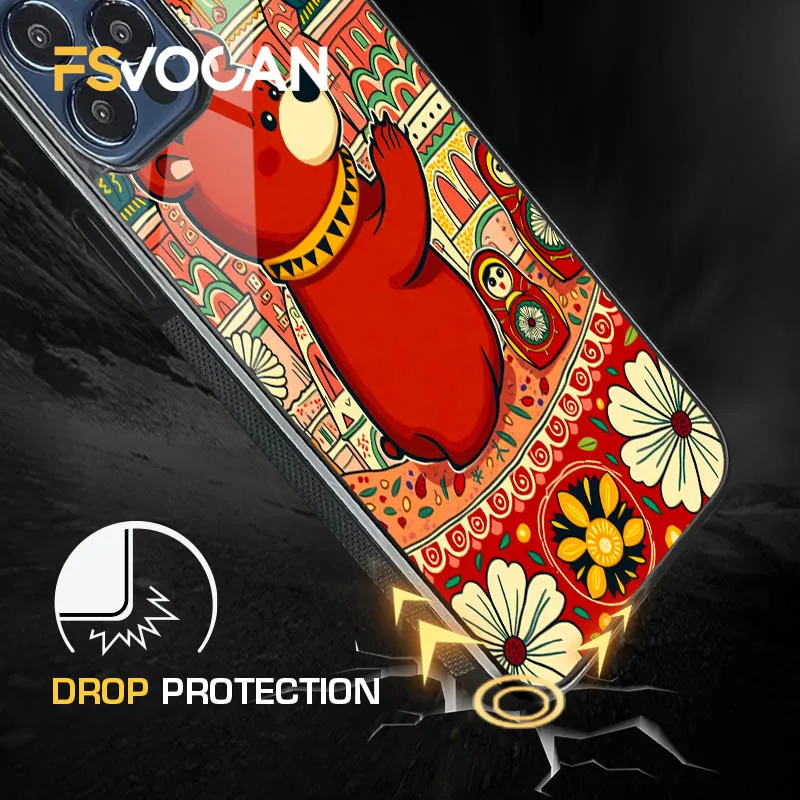 Russian Allure For iPhone 17 16 15 14 13 12 11 18 Pro Max A Playful Bear Ornate Domes and Matryoshka Dolls in Artistic Fusion