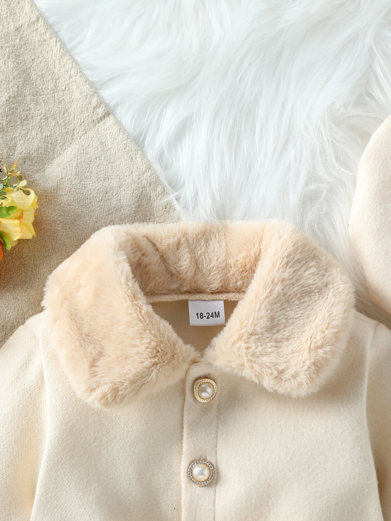 سترات بناتي للخريف والشتاء بتصميم جديد لعام 2025 معاطف للأطفال بياقة من الفرو معاطف تويد واحدة الصدر ملابس عصرية دافئة من 1 إلى 6 سنوات #3