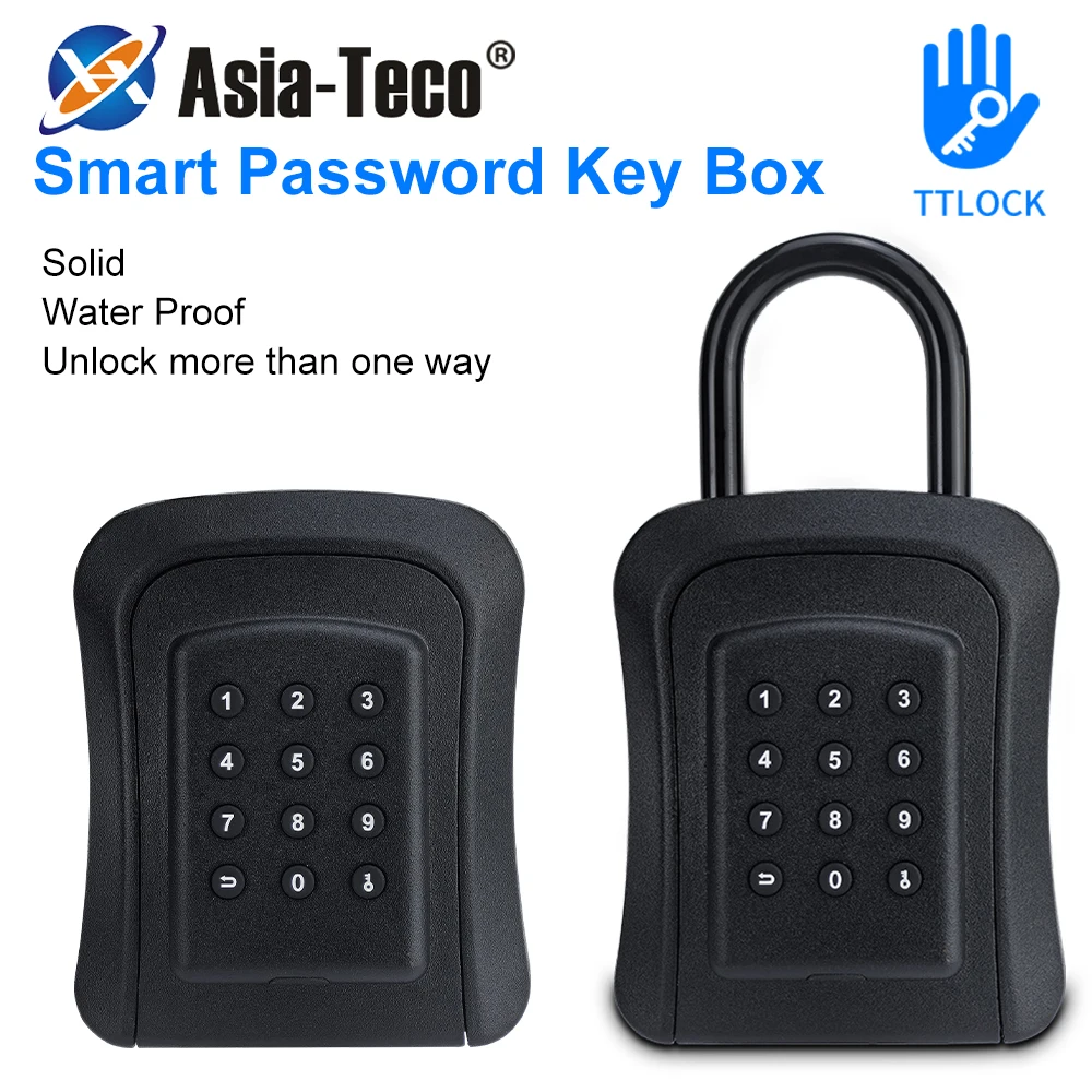 

TT Lock Wireless Key Box Waterproof Key Safe Security Intelligent Password Storage Box TTLock APP Unlock Anti-theft Pad Lock