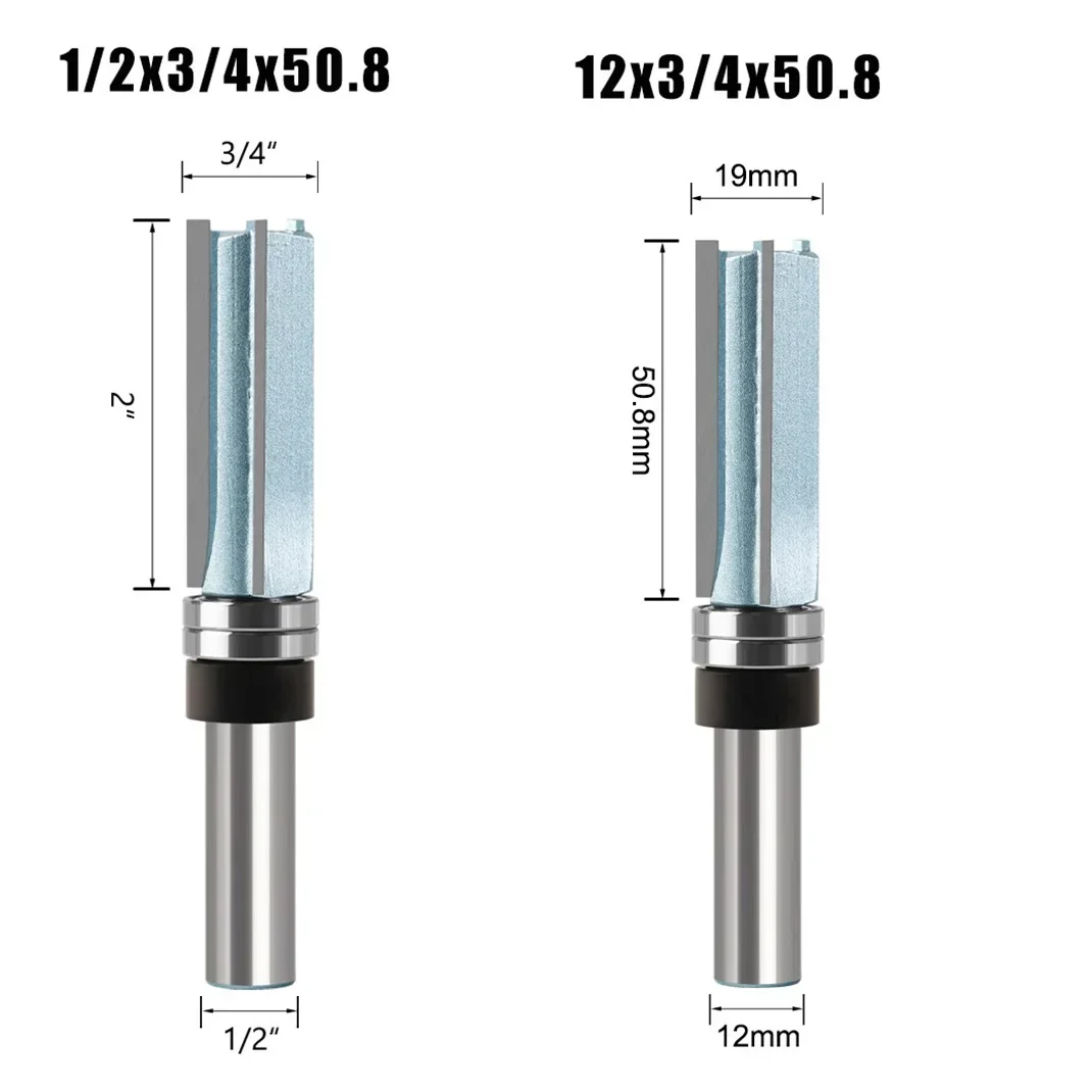 3 Tooth Router Bit 12mm 1/2inch Shank Wood Cutting Carbide Alloy Woodworking