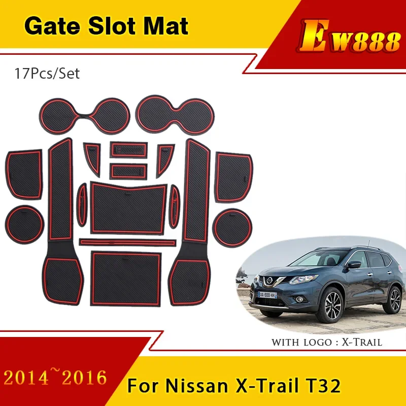 

Door Groove Pad For Nissan X-Trail T32 Nissan Rogue 2014 2015 2016 Anti-Slip Rubber Phone Gate Slot Mats Car Styling Accessories