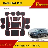 Door Groove Pad For Nissan X-Trail T32 Nissan Rogue 2014 2015 2016 Anti-Slip Rubber Phone Gate Slot Mats Car Styling Accessories