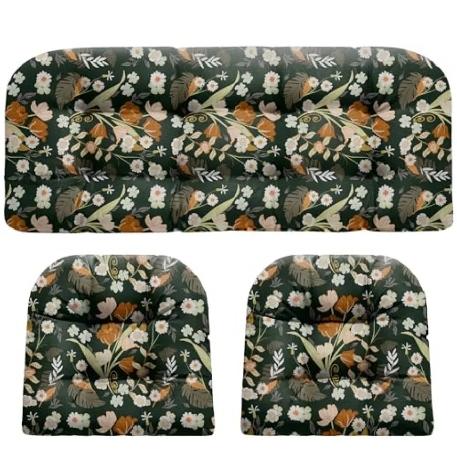 

Wicker Chair Cushions Waterproof Outdoor Loveseat Cushions for Patio Furniture Tufted Wicker Furniture Cushions 1 Loveseat and